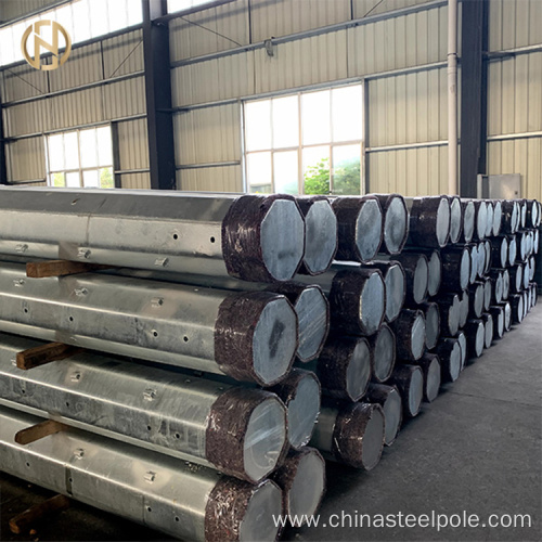 110kv 132kv Galvanized Steel Polygonal Electric Power Pole